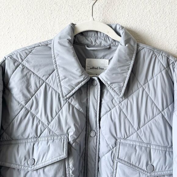 Aritzia Wilfred Free The Ganna Insulated Shirt Jacket in Blue Size XL - Picture 4 of 10
